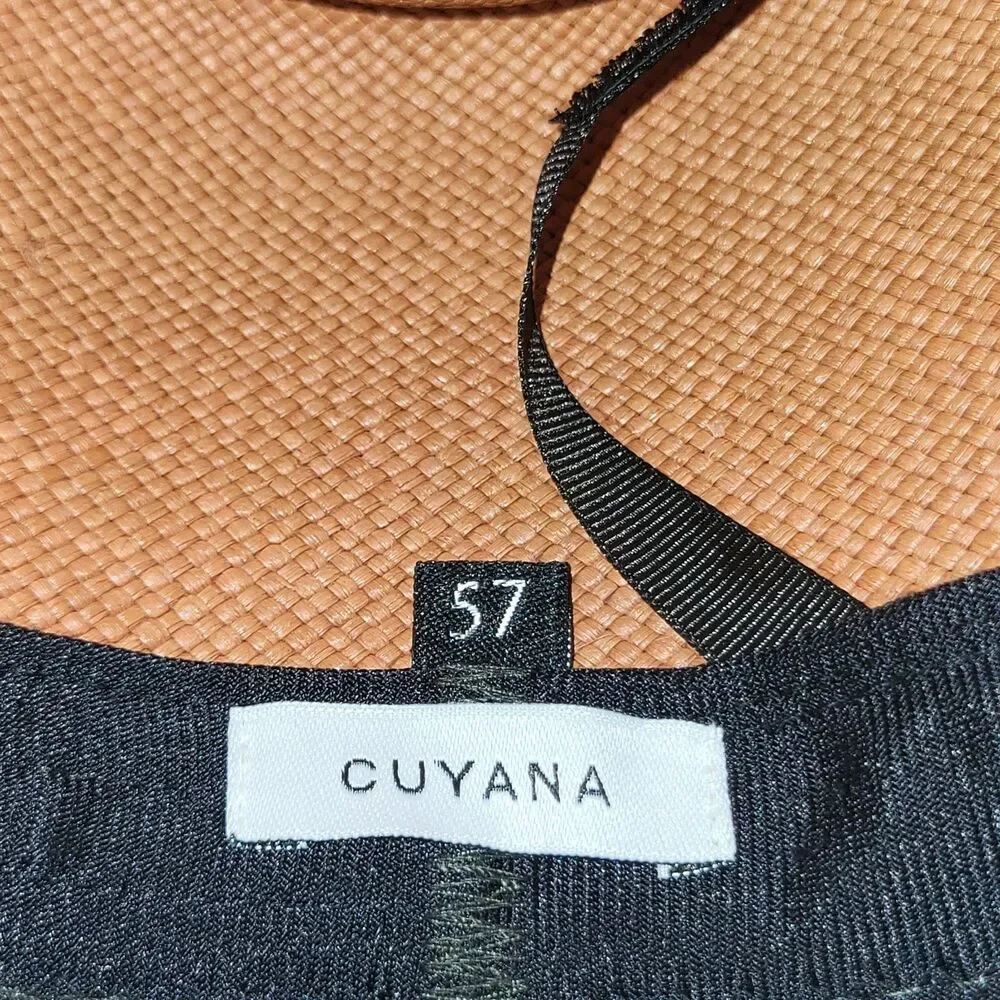 Cuyana Wide Brim Ecuador Hat Toquilla Straw Terracotta Panama Sun Hat Size 57 M
